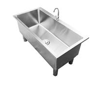 JMOUZHG Fregadero de Acero Inoxidable - Fregadero de Slope Profunda para Uso Doméstico y Comercial, Fácil de Limpiar, Patas Ajustables (60x50x50cm)