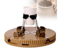 JMOUZHG Herramienta giratoria de cerámica para recorte de cerámica, abrazadera giratoria para máquina de cerámica con clips de corte de 4 esquinas, para principiantes y profesionales