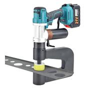 JMOUZHG Kit de Golpe de Knockout Alimentado, 6 Troqueles (16-32mm), Garganta de 150mm, operación con un Solo Toque para Trabajos en Acero y eléctrico