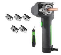 JMOUZHG Kit de Herramientas de abocardado automático, Herramienta de Doble abocardado de 1/4”-3/4”, Herramienta de abocardado de Tubo excéntrico a 45° con 5 Abrazaderas de abocardado