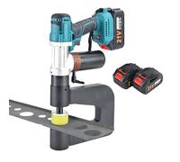 JMOUZHG Kit de Troqueles hidráulicos inalámbricos con 2 baterías de 6000mAh y 6 Troqueles (16-32mm), Profundidad de Garganta de 150mm, para Metal, Hierro