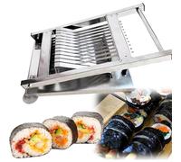 JMOUZHG Máquina cortadora manual de rollos de sushi de bolas de arroz, acero inoxidable, fabricación de rollos de sushi de 12 segmentos/ahorra tiempo, para la noche familiar de sushi