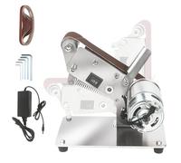 JMOUZHG Mini lijadora de Banda eléctrica Pulido-afilador DIY Mini Kit de Amoladora de Banda de Banco para fabricación de Cuchillos, carpintería