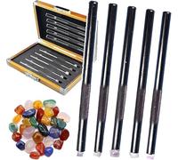 JMOUZHG Mohs Kit de prueba de dureza 5 - 9 probadores de arañazos para minerales, joyas, púas de dureza de metal portátiles para identificación de gemas y rocas