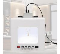 JMOUZHG Tienda de fotografía para joyería con Caja Suave, 4 Luces de Relleno Regulables, Estante Colgante Giratorio de 360° (Tb30)