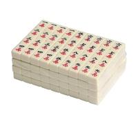 JMOUZHG Tradizionale Cinese Mahjong Gioco Set 144 Piastrelle Melamina Gioco Da Tavolo con 2 Dadi, Carta Righello Tovaglia (24 * 17 * 12mm)