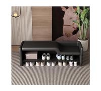 JMOZHCD Banco de Almacenamiento para Zapatos de Entrada, Banco con Asiento tapizado de Cuero, Banco para Zapatos para Padres e Hijos, instalación (Black 120 * 38 * 44cm)