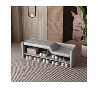 JMOZHCD Banco de Almacenamiento para Zapatos de Entrada, Banco con Asiento tapizado de Cuero, Banco para Zapatos para Padres e Hijos, instalación (Grey 80 * 38 * 44cm)