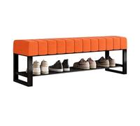 JMOZHCD Banco de Entrada con Almacenamiento de Zapatos, Banco Estrecho para Zapatos con cojín de Terciopelo, Organizador de Zapatos de Metal (Orange 80cm)
