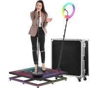 JMOZHCD Cabina de Fotos de 360 Grados, cámara Ajustable giratoria en cámara Lenta Plataforma para Selfies de 360 Grados con Anillo de luz Video Giratorio para Fiesta de Bodas (50cm)