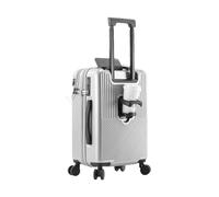 JMOZHCD Conjunto de Equipaje de Gran Capacidad Maleta Maleta de Viaje de Mano Unisex con Apertura Frontal (Silvery 22 Inch)