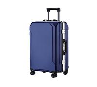 JMOZHCD Equipaje de Viaje Maleta de Moda Marco de Aluminio Maleta de embarque para Hombres y Mujeres (Blue(White Border) 20)