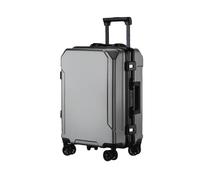 JMOZHCD Equipaje de Viaje Maleta Elegante Marco de Aluminio Maleta con Ruedas Equipaje de Cabina pequeño (Gray(Black Border) 24)