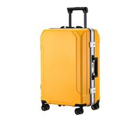 JMOZHCD Equipaje de Viaje Maleta Elegante Marco de Aluminio Maleta con Ruedas Equipaje de Cabina pequeño (Yellow(White Border) 20)