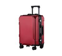 JMOZHCD Equipaje de Viaje Maleta Elegante Marco de Aluminio Maleta con Ruedas Equipaje de Cabina pequeño (Red(Black Border) 22)