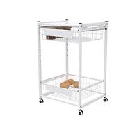 JMOZHCD Estante de almacenaje para Cocina, Carrito pequeño, Estante de Almacenamiento móvil de múltiples Capas, Cesta de condimentos de Piso a Techo,