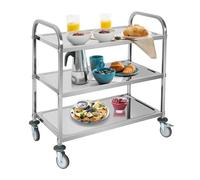 JMOZHCD Estante de almacenaje para Cocina, Carrito utilitario de Acero Inoxidable de 3 Niveles, Carrito de Cocina, Carrito de Servicio rodante con Isla,