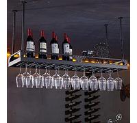 JMOZHCD Estante para Vino, Estante para decoración de Techo | Estante de Almacenamiento para Cocina y Bar para el hogar, Utilizado para almacenar Botellas y Copas de Vino ()