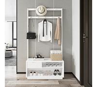 JMOZHCD Exquisito riel para Ropa, Estante para Zapatos, Banco para Abrigos, Perchero, Perchero para Abrigos, Entrada, Estante para Abrigos de bambú, Banco para Zapatos (C)