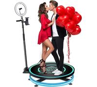 JMOZHCD Fotomatón de 360 Grados, Cabina de cámara con rotación automática con cámara Lenta y Soporte de Plataforma para Selfies Ajustable, Bodas y transmisiones en Vivo (80cm)