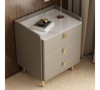 JMOZHCD La mesita de Noche Moderna con 3 cajones es una opción Ideal para dormitorios y oficinas en el hogar: mesita de Noche y Mesa Auxiliar (Shallow Khaki)