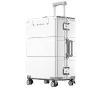 JMOZHCD Maleta con Apertura Frontal, Maleta con Ruedas, Caja de Almacenamiento para Equipaje de Mano (Silver 24)