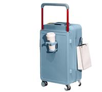 JMOZHCD Maleta con asa Ancha, Equipaje de Mano con portavasos, Equipaje rodante de embarque, Caja de almacenaje para Acampada (Blue 22)
