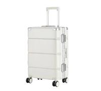 JMOZHCD Maleta con asa Ancha para Equipaje, Equipaje de Mano para Hombre, Caja de almacenaje para Acampada con Marco de Aluminio para PC para Mujer (White 26)