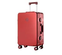 JMOZHCD Maleta de Viaje con contraseña para Mujer, Equipaje de Mano con Ruedas silenciosas, Bolsa de Equipaje con Ruedas (Red 20 Inch)