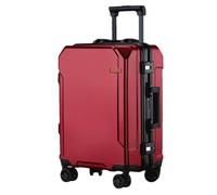 JMOZHCD Maleta de Viaje Maleta de Moda Marco de Aluminio Maleta con Ruedas Maleta de Cabina para Hombres y Mujeres (Red(Black Border) 26)