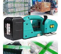 JMOZHCD Máquina aplicadora de Bandas eléctrica, máquina flejadora automática portátil, Herramienta de flejado de Soldadura en Caliente portátil para Correas de PP Pet de 9-16 mm (Green 1Battery)