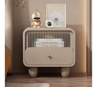 JMOZHCD Mesita de Noche Moderna de Cuero con 2 cajones, Adecuada para Dormitorio/Sala de Estar/Dormitorio - Conjunto de Muebles de Estilo con Mesa Auxiliar (Khaki 40 cm/16 in)