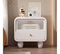 JMOZHCD Mesita de Noche Moderna de Cuero con 2 cajones, Adecuada para Dormitorio/Sala de Estar/Dormitorio - Conjunto de Muebles de Estilo con Mesa Auxiliar (White 50 cm/20 in)