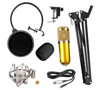 JMOZHCD Micrófono de Condensador Micrófono de grabación USB para grabación de Chat de Voz Conferencia Computadora y grabación de Video de PC (Yellow)