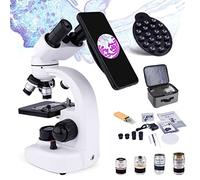 JMOZHCD Microscopio Compuesto Binocular - Juego de portaobjetos de microscopio/bolsa/30 adaptadores de Muestra/microscopio biológico Potente móvil para Laboratorio