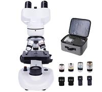 JMOZHCD Microscopio, microscopio estéreo, Filtro de iluminación Dual Binocular para Estudiantes de biología, Enfoque Dual/Etapa mecánica//Bolsa (20000x)