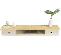 JMOZHCD Mueble de TV montado en la Pared Estante Flotante decodificador enrutador proyector Altavoz Caja de Cable gabinete de Almacenamiento de Juguetes (Wood Color 140cm)