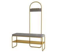 JMOZHCD Perchero Perchero Soporte para Perchero, Pasillo Portátil, Entrada, Dormitorio, Estante De Almacenamiento con Banco, Mantenga Su Ropa, Zapato, Sombrero, Artículos (Grey 60X32X150CM)