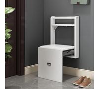 JMOZHCD Silla Plegable de Pared, Taburete de Pared para baño, Invisible ultraestrecho, Zapato nórdico de Pared (White)