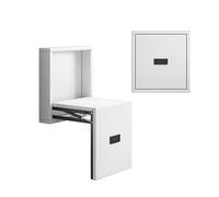 JMOZHCD Silla Plegable de Pared, Taburete de Pared para baño, Silla Plegable Oculta, Fuerte Capacidad de Carga, no ocupa Espacio (White)