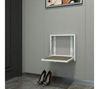 JMOZHCD Taburete de Silla Plegable montado en la Pared, Taburete Invisible para Cambiar Zapatos, Taburete de Porche Plegable montado en la Pared, Zapato de Pasillo de Entrada (White)