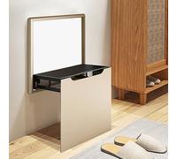 JMOZHCD Taburete para Cambiar Zapatos montado en la Pared, Banco para Asiento de Ducha, Silla de Pasillo Plegable retráctil, Banco de aleación de Aluminio (Champagne)