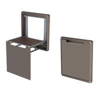 JMOZHCD Taburete para Cambiar Zapatos montado en la Pared, Silla Plegable Invisible, Silla Plegable para Asiento de Ducha, Banco de aleación de Aluminio (Khaki)
