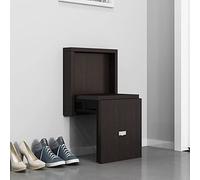 JMOZHCD Taburete Plegable de Pared, Banco de Asiento de Ducha, Silla Plegable Invisible, Taburete de Pared, Zapato Invisible (Black Walnut)