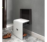 JMOZHCD Taburete Plegable de Pared, Banco de Asiento de Ducha, Silla Plegable Invisible, Taburete de Pared, Zapato Invisible (Black Walnut+White)