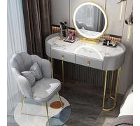 JMOZHCD Tocador, Mesa de Maquillaje, gabinete de Almacenamiento de cosméticos, Muebles, Mesa de Maquillaje Moderna con Taburete, cajón, Espejo, Juego de Dormitorio (A 120cm)