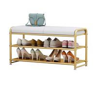 JMOZHCD Zapatero de Entrada con Asiento Acolchado, Banco de Zapatos para Entrada, Banco de Almacenamiento de 2 estantes con Tapa de Piel sintética (White 90cm)