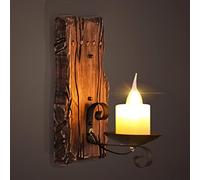 JMrider Lámpara De Pared Madera Vintage E14 Velas Interior Apliques Pantalla De Hierro Madera Luz De Pared Mármol Retro Iluminación Colgante Para Escaleras Piso Aisle Loft Bar Café Araña De Luces