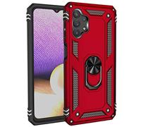 JMstore Funda Compatible con Samsung Galaxy A32 5G Anillo Soporte[Funciona con El Montaje Coche Magnético]+Protectores Pantalla(Rojo)
