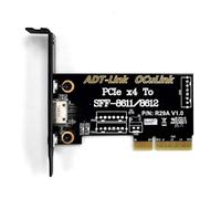 JMT ADT-R29A PCIe4.0 x4 a SFF-8611/8612 OCuLink Tarjeta adaptadora de 64 Gbps con soporte de deflector de altura media y completa, chasis externo